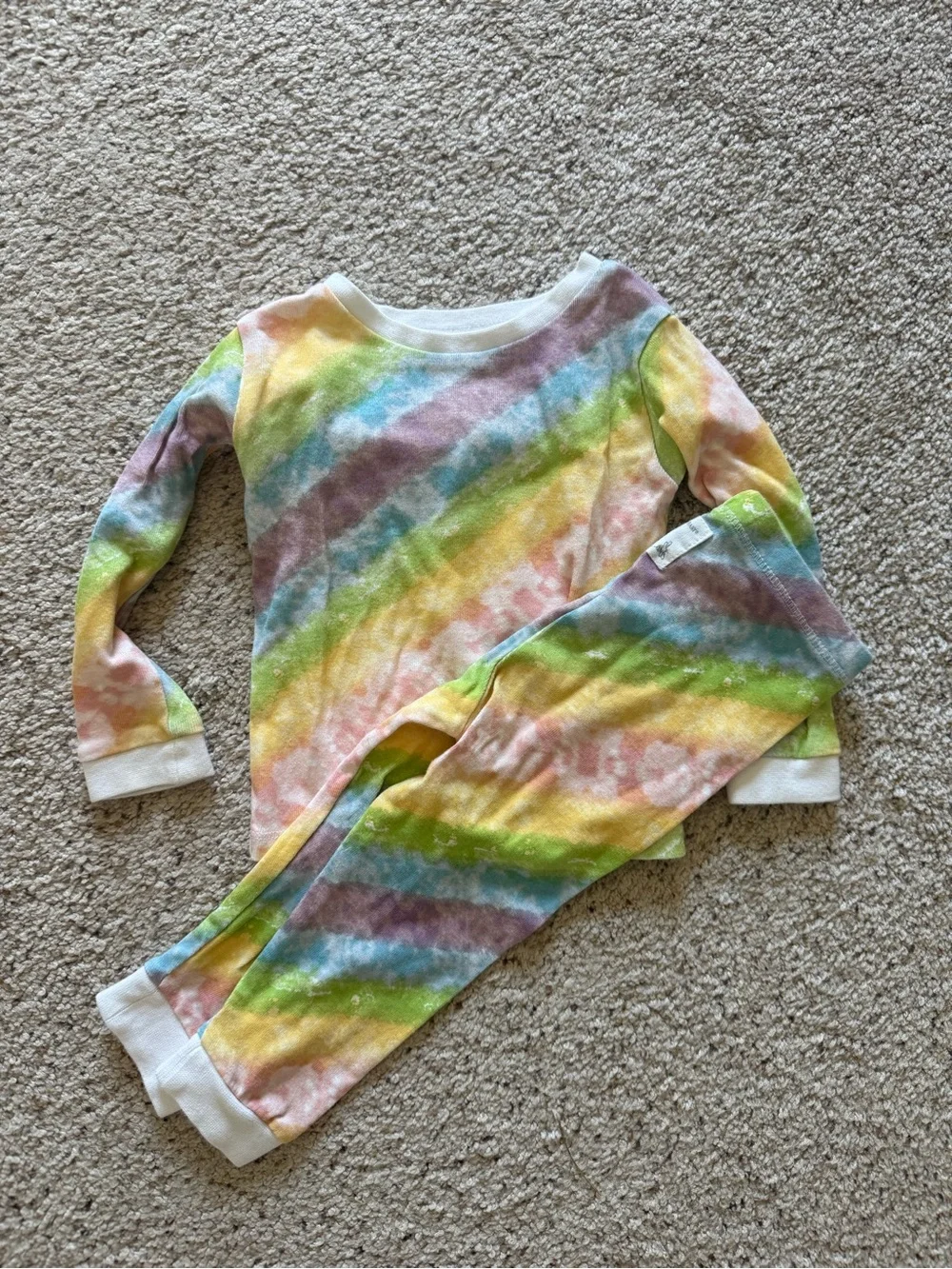 Burt's Bees Baby Pastel Rainbow Tie-Dye Pajama Set